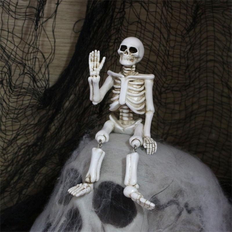 Realistic Waving Skeleton Miniature Figurine Handcrafted Resin Art Ornament Perfect For Halloween Holiday Decors Gift