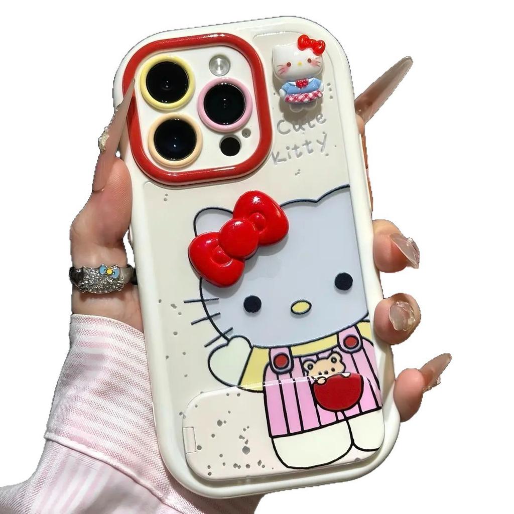 Bow Cat Doll for Apple 11promax Mobile Phone Case Cream Case Holder 11/11 Cute Cartoon