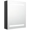LED Bathroom Mirror Cabinet Glossy Black 50 X 14 X 60 Cm