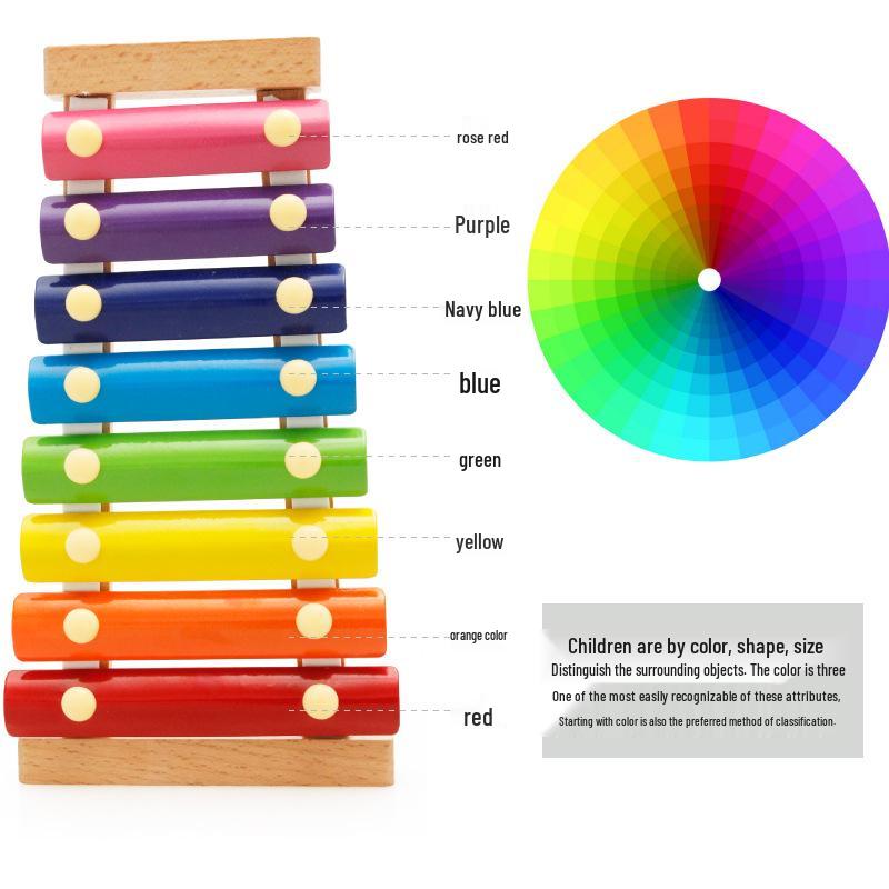 Wooden Eight-Note Xylophone Toy for Children - Orff Music Log Instrument