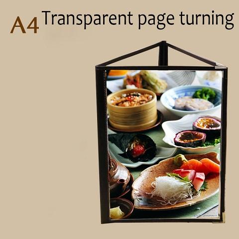 For A4 1/2/3/4/5/ 6/7/8/10/ Slots Single Dobule Three Panel Plastic Menu Holder Transparent Folder Cover