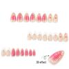 3D French Blossom Short Almond Wearable Nail Art – Elegant European and American Fake Nails