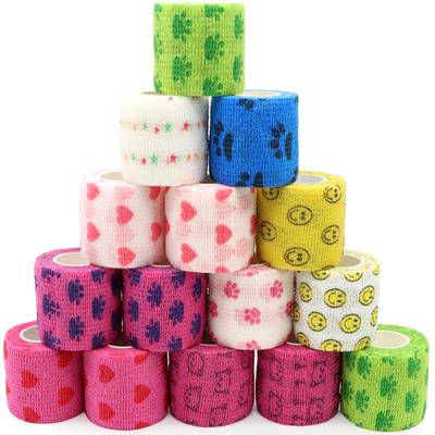 24 rotoli di benda elastica autoadesiva per animali domestici, benda coesiva per cani, gatti, cavalli, nastro sportivo non tessuto autoadesivo per ginocchio e caviglia