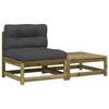 VidaXL Garden Sofa Without Armrests with Cushions and Footrest, Seat with Backrest, Patio Terrace Furniture 838140
