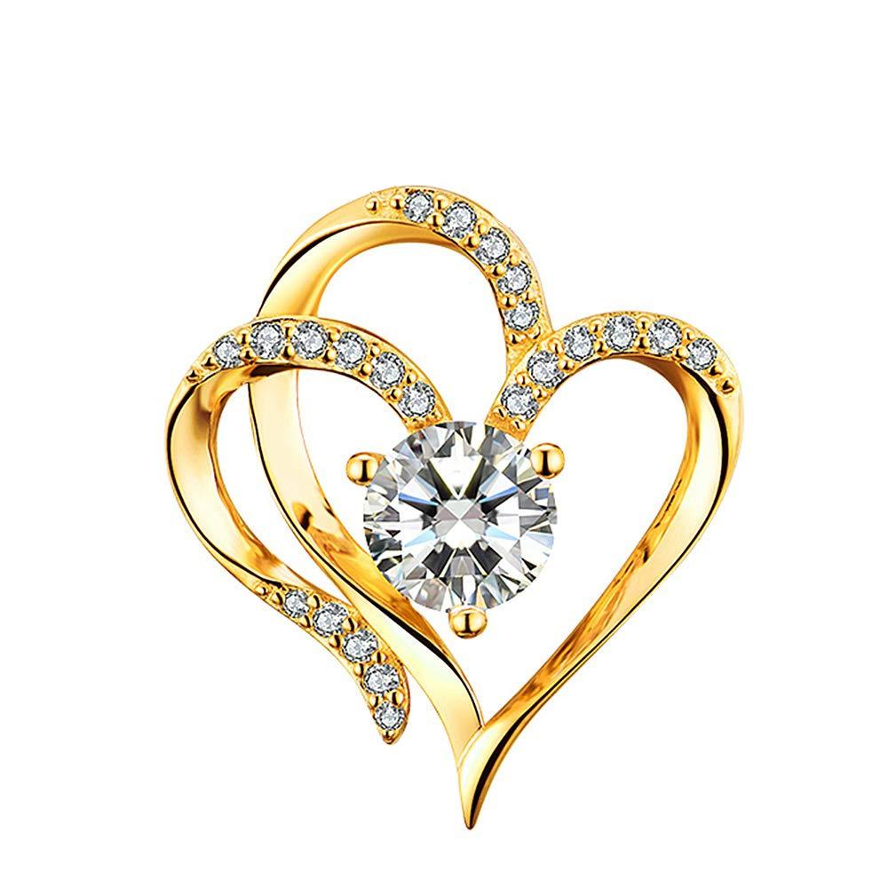 Doppel-Liebes-Halskette für Damen, Schlichte und trendige herzförmige Schlüsselbeinkette, Halskette