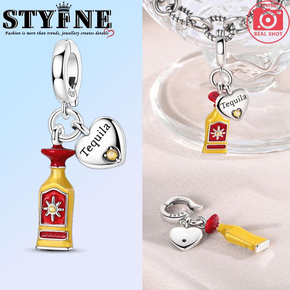 Copper Bottle Whiskey White Wine Red Wine Charms Beads Fit Original Bracelet Necklace Fine Jewelry Women Diy Gifts