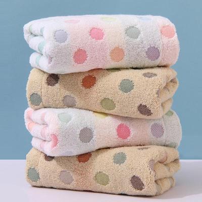 Colorful Polka Dot 100% Cotton Couples' Face Towel, Zero-Twist Yarn-Dyed, Thickened 110g, 35x75cm
