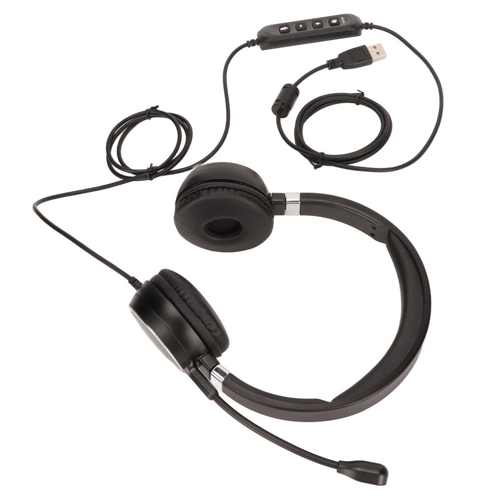 Telephone Headset Multifunctional Volume Adjustment Microphone Mute USB PC Headset for Call Center