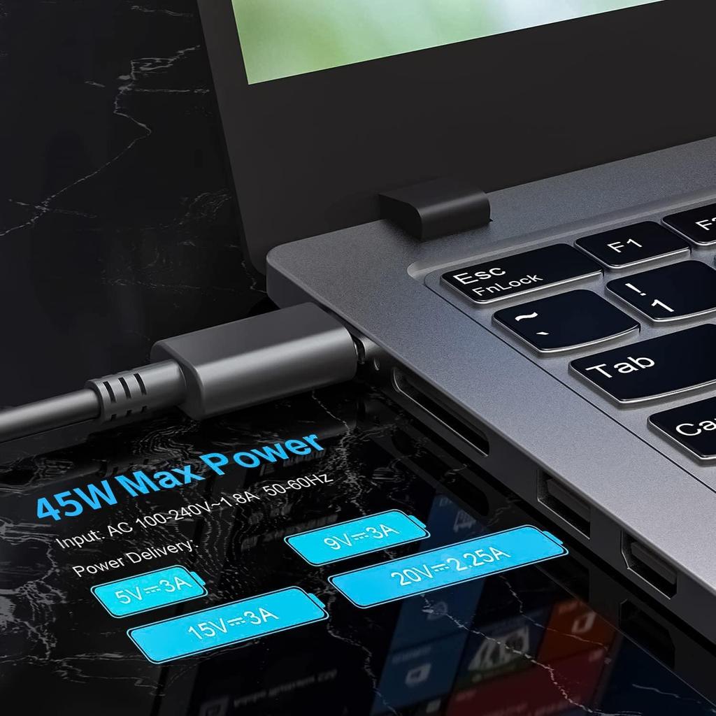 45W USB-C Laptop Charger Compatible with HP Chromebook Computer and More USB Type C Fast Charging Power Adapter