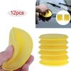 1 Set 12 Pcs Yellow Sponge Pad/Buffer For Car Detailing Care Wash Clean Car Vehicle Wax Polish Sponge Hand Soft Wax Wholesale