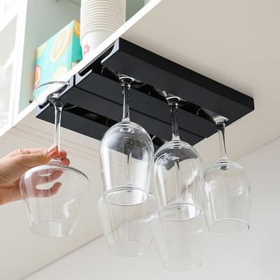 Kitchen Accessories Wall Mount Wine Glasses Holder Stemware Classification Hanging Glass Cup Rack Punch-free Cupboard Organizer