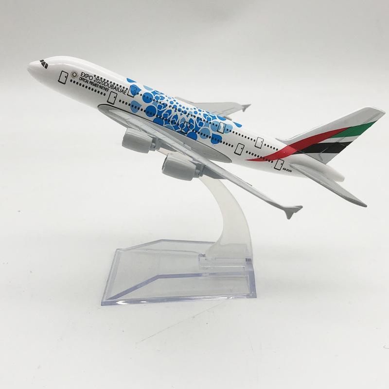 

16CM Alloy Airplane Model UAE Expo Number Collectible With Landing Gear Children s Toy Gift Hobby