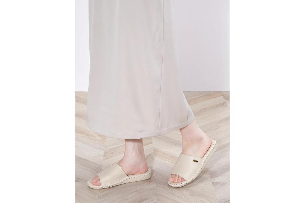 Pansy 9553 Antibacterial Indoor Size Ivory Women's Hand-Knitted Slippers, Small,