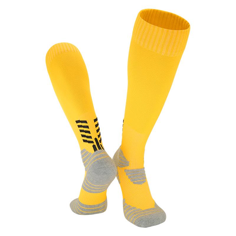 Non-Slip High Elasticity Adult Football Training Socks - Long Tube, Solid Color Cotton Sports Socks