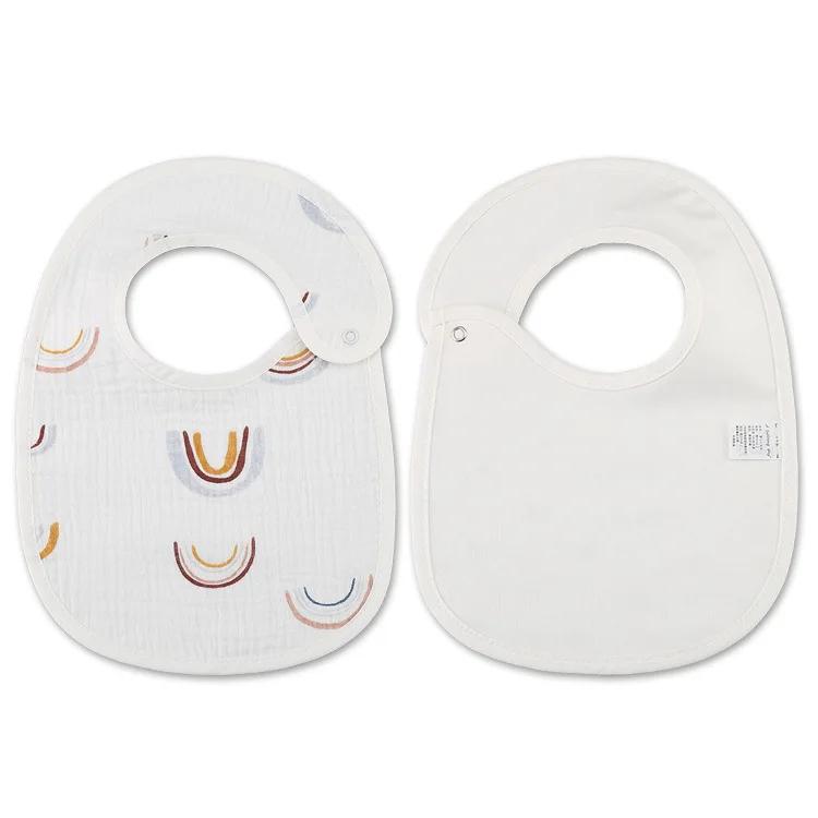 2pcs/set Cotton Baby Bibs Newborn Muslin Burp Cloths Infant Feeding Bib for Kids Boys Girls Soft Saliva Towel Baby Accessories