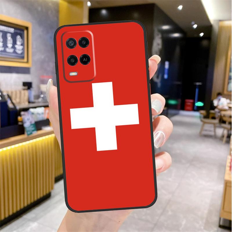 Switzerland Swiss Flag Case For Oppo A5 Pro A15 A17 A57 A77 A60 A80 A40 A18 A38 A58 A78 A98 A96 A76 A16 A94 A74 A54