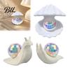 Shiny Disco Party Decoration Snail Figurine, Retro 70s Ball Table Statue, 3D Unique Gift for Her Glitter Mirror Ornament Home Office Desktop