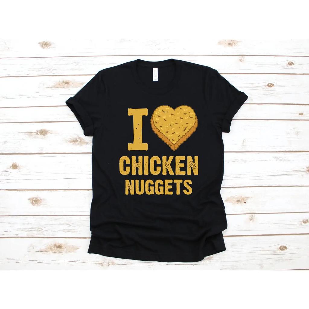Love Chicken Nuggets Funny Food T Shirt SweaT Long Sleeve Child Apparel Vintage Washed Slightly Homme Stylish Graphic Fashion