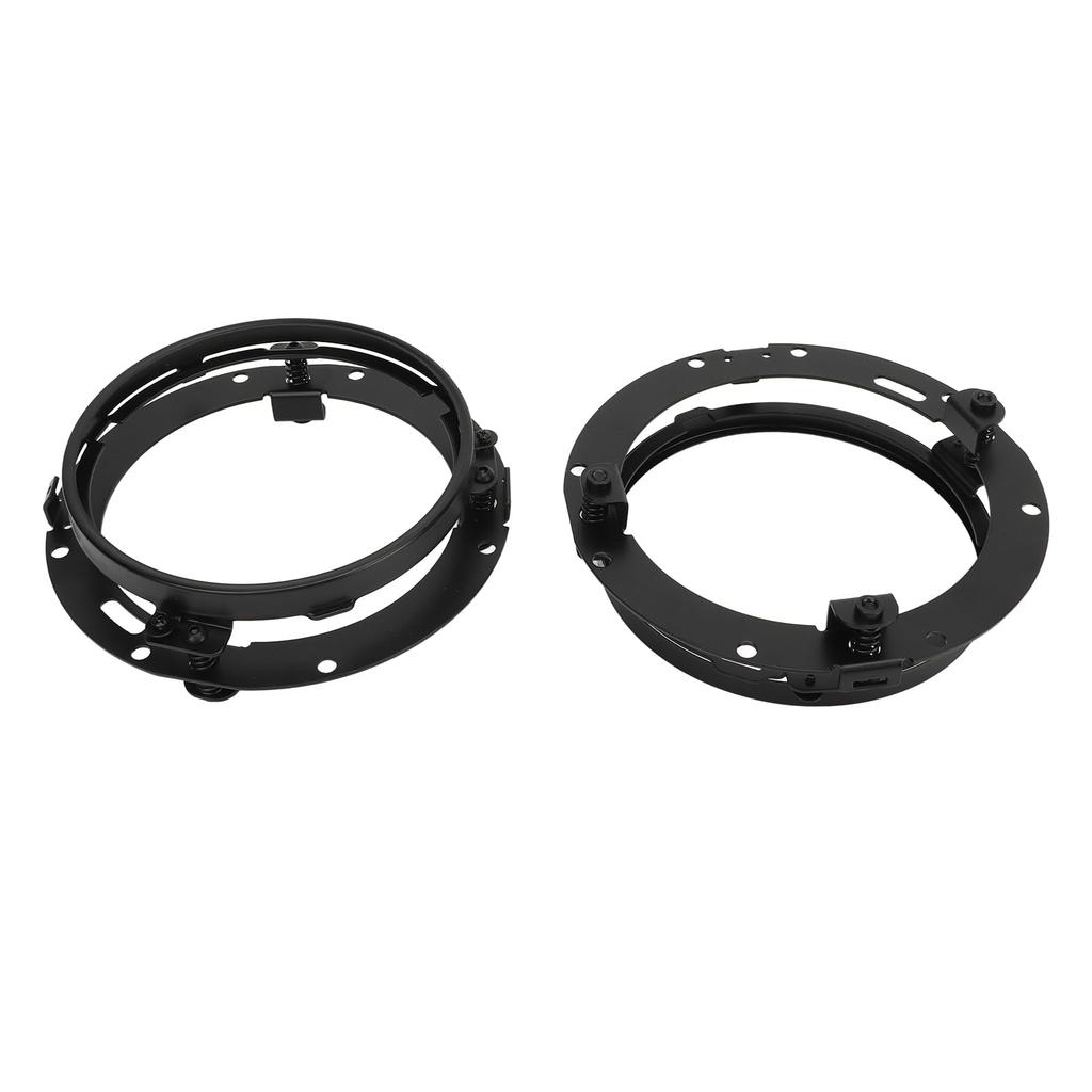 2pcs Headlight Retaining Rings for Wrangler JK 2007 to 2018 7" Round Headlight Ring Headlamp Mounting Bracket Retention Bezel Ring