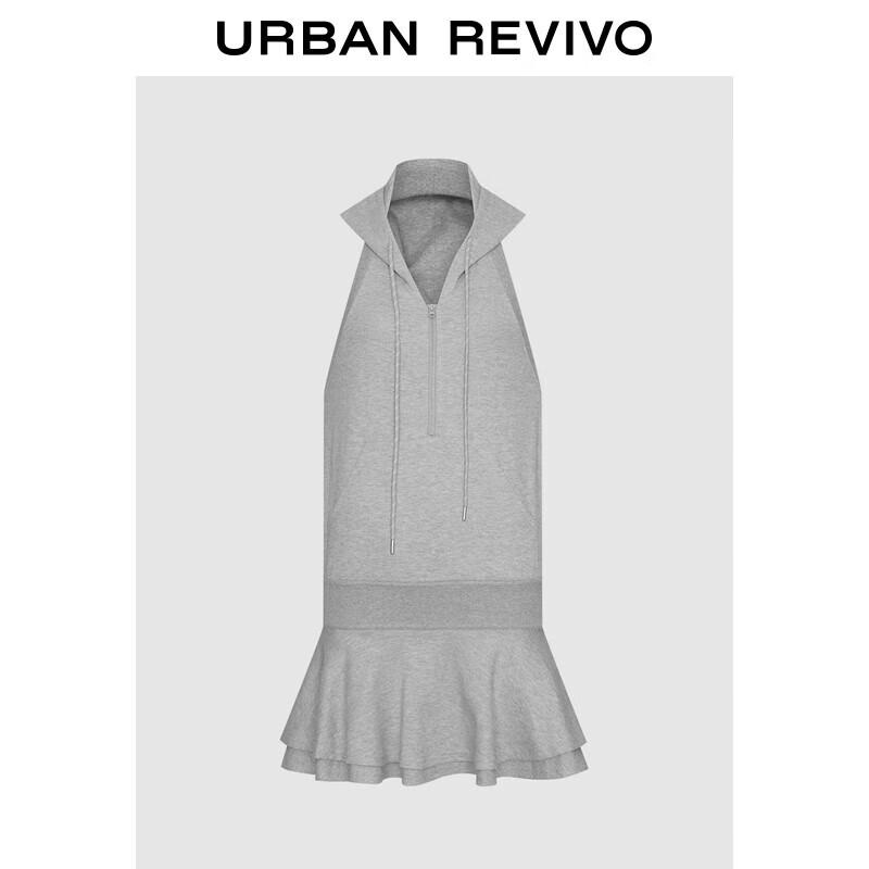 

UR 2025 Women s Casual Hooded Drawstring Backless A-Line Dress XS