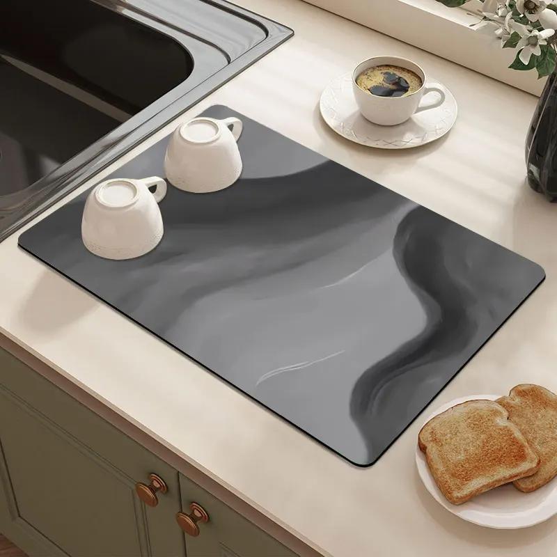 Afdruippad Keukenmat Absorberend Afdruiprek Tapijt Servies Fles Placemat Spoelbak Vaat Koffiemat Keukenmatten 20x30cm