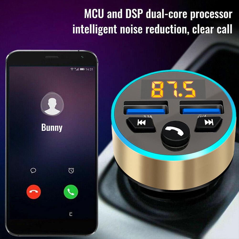 Car FM Transmitter Wireless Bluetooth 5.0 USB Auto Aux Radio Mp3 TF Card Player Music BT Hands-free Call Car