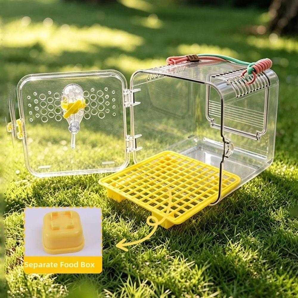 Porte-oiseau Portable Cage de Voyage Transparente pour Oiseaux Cage à Emporter pour Perroquets Voyages Courts