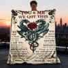 1pc Letter for Love Throw Blanket Polyester Fiber, Lightweight Flannel, Soft & Warm, All Season Use for Outdoor, Camping