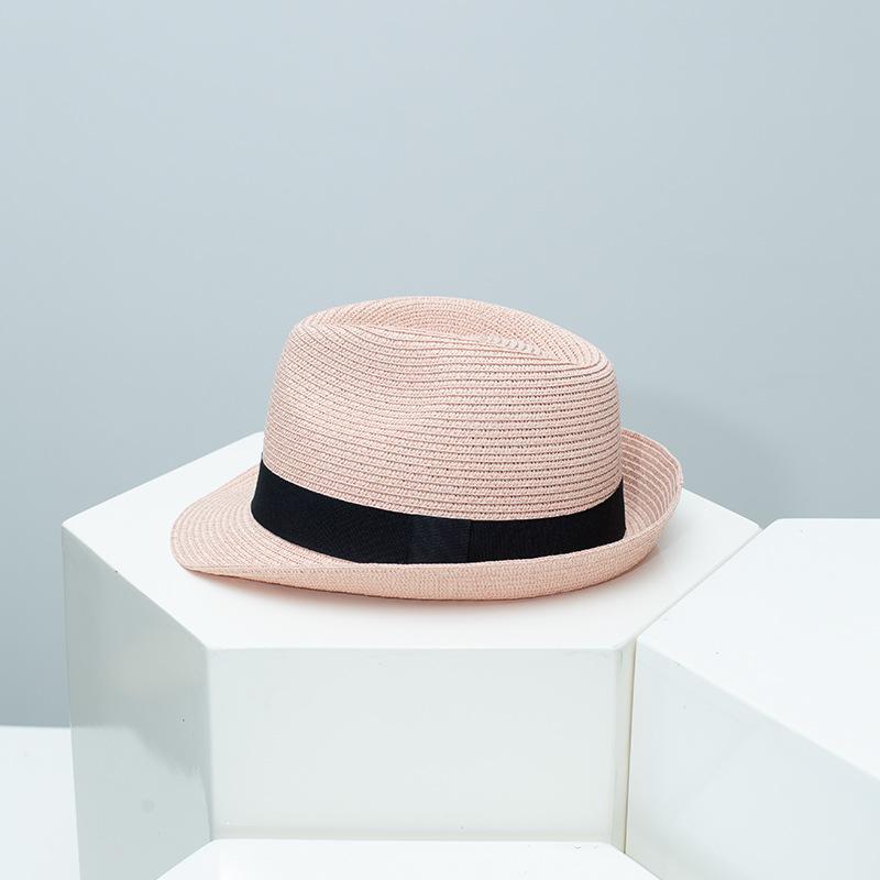 Spring Summer New Fedora Hat for Men Women, British Style Jazz Cap, Outdoor Travel Sun Protection Straw Hat