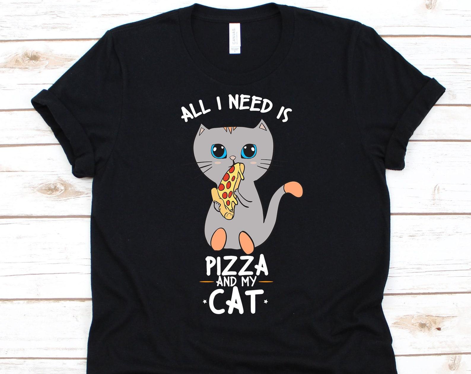 Cat Pizza T Shirt Italian Food Lover, Cat Shirt, Cat Lover Gift, Cat Lover Shirt, Funny Cat Shirt, Pizza Shirt, Pizza Lover 3XL