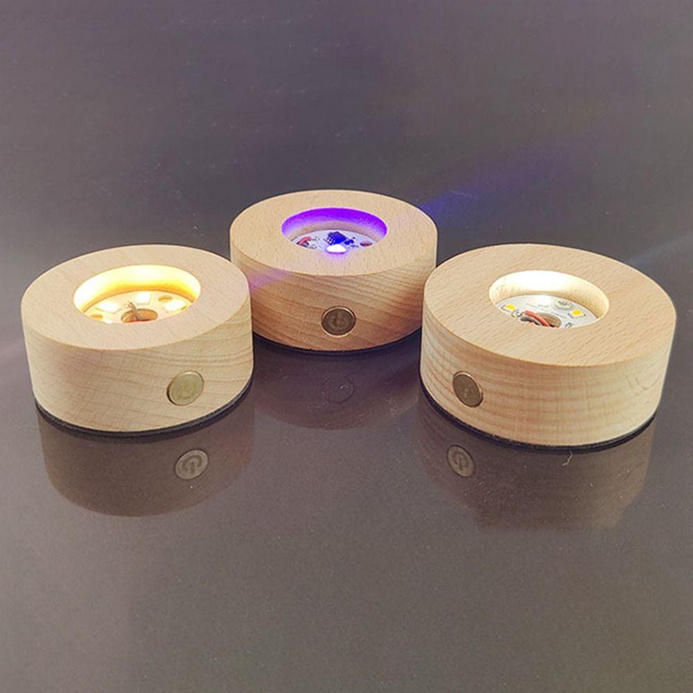 USB-betriebene Bastel-Nachtlampenbasis Heimdekoration LED-Licht Displayhalter Kristallkugelbasis