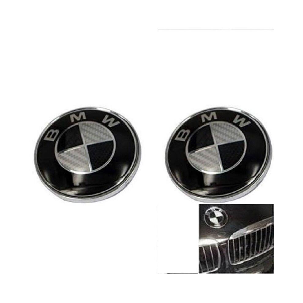 Carbon 1pcs Replacement For Bmw Emblem 82mm For Front Hood Trunk Badge Logo