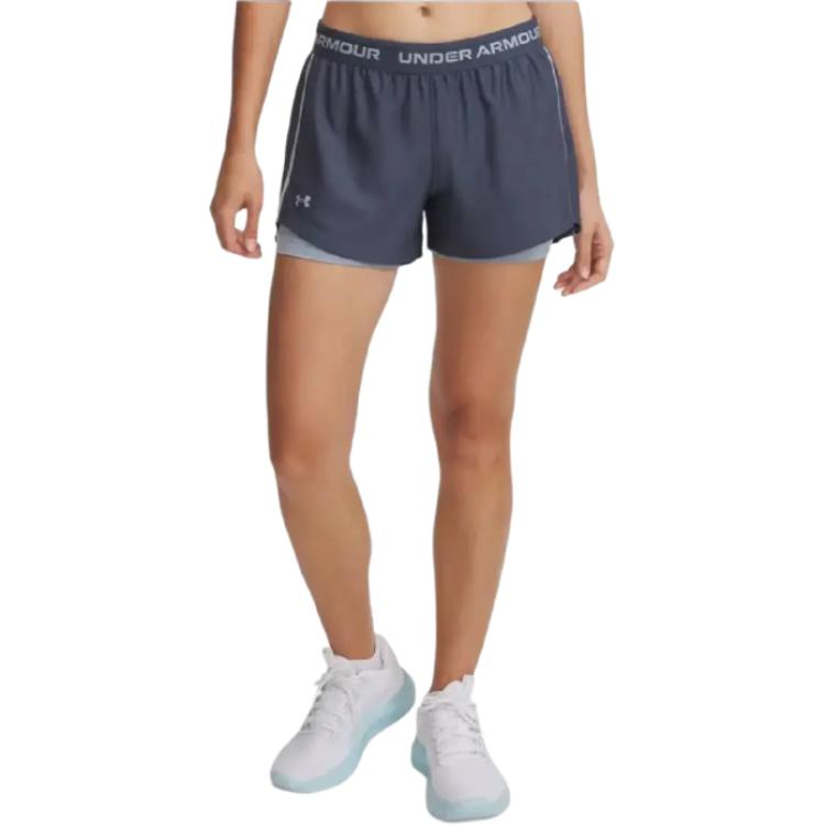 Under Armour TechPlay Up Sports Shorts Women s Downpour Gray 1389895-044 XL