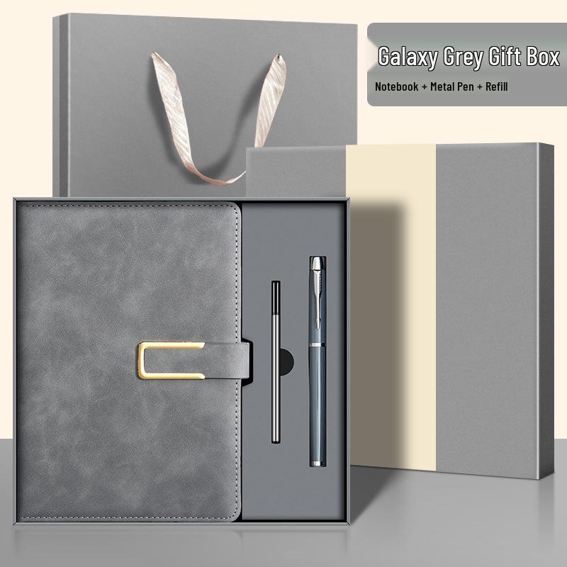 Custom Logo A5 Leather Notebook with Buckle - Thick, Soft, Business Stationery In a Gift Box Souvenir