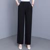 Women's Plus Size Solid Color Straight Leg Pants, Elastic Waist Summer Casual Trousers (XL-5XL)
