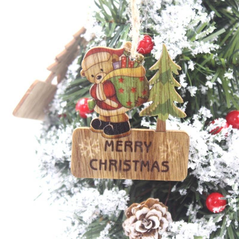 3 Stück/Set DIY Holzanhänger Ornamente Weihnachten Holzhandwerk Weihnachtsbaumschmuck