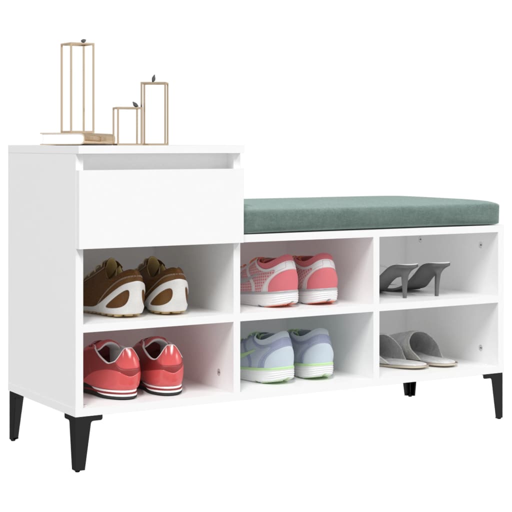 Vidaxl Shoe Rack, White, 102X36X60 Cm, Wood-Based Material