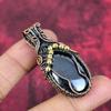 Shungite Pendant Copper Wire Wrapped Pendant Unique Style Pendant Handmade Copper Jewelry Gemstone Pendant Gift for Dad Wire Wrapped Jewelry