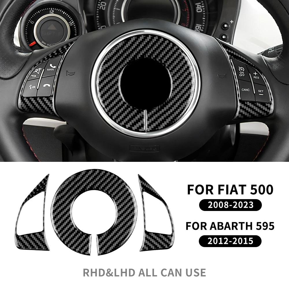 Real Soft Carbon Fiber Sticker For Fiat 500 Abarth 595 2012 2013 2014 2015 2016 2017 2018 2019 2020 2021 2022 2023 AC Trim