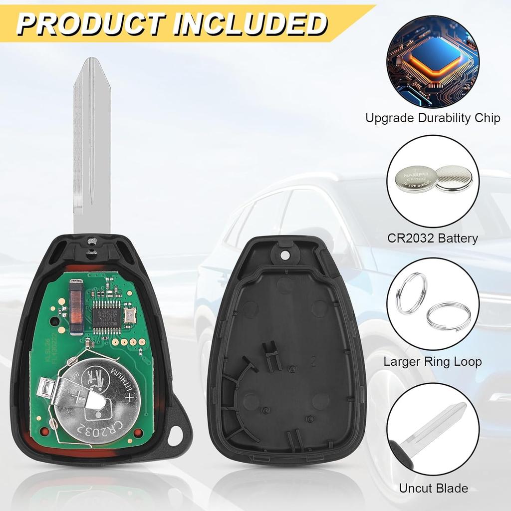 Key Fob Replacement For 2005-2007 Chrysler 300 & Grand Cherokee/ 07-09 Aspen& Durango/ 06-07 Dodge Charger Commander/ 05-07 Magnum Car Keyless Entry