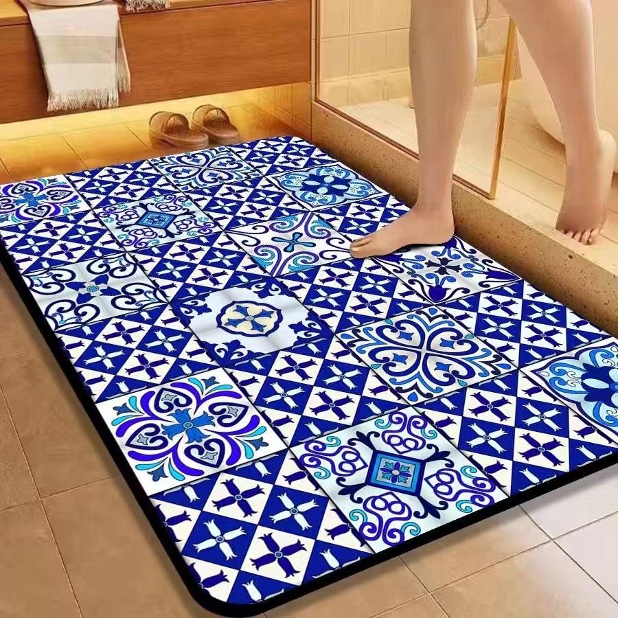 Diatom Mud Floor Mat Entrance Door Bathroom Water-absorbing Non-slip Soft Mat Free of Wash Quick-drying Water Filter Kitchen Drain Mat