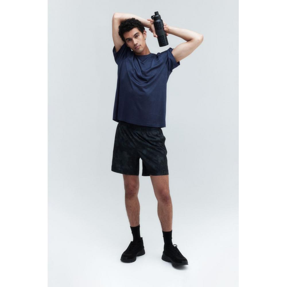 

H M Sport Top Regular Fit dryMove Dark Blue Patterned M