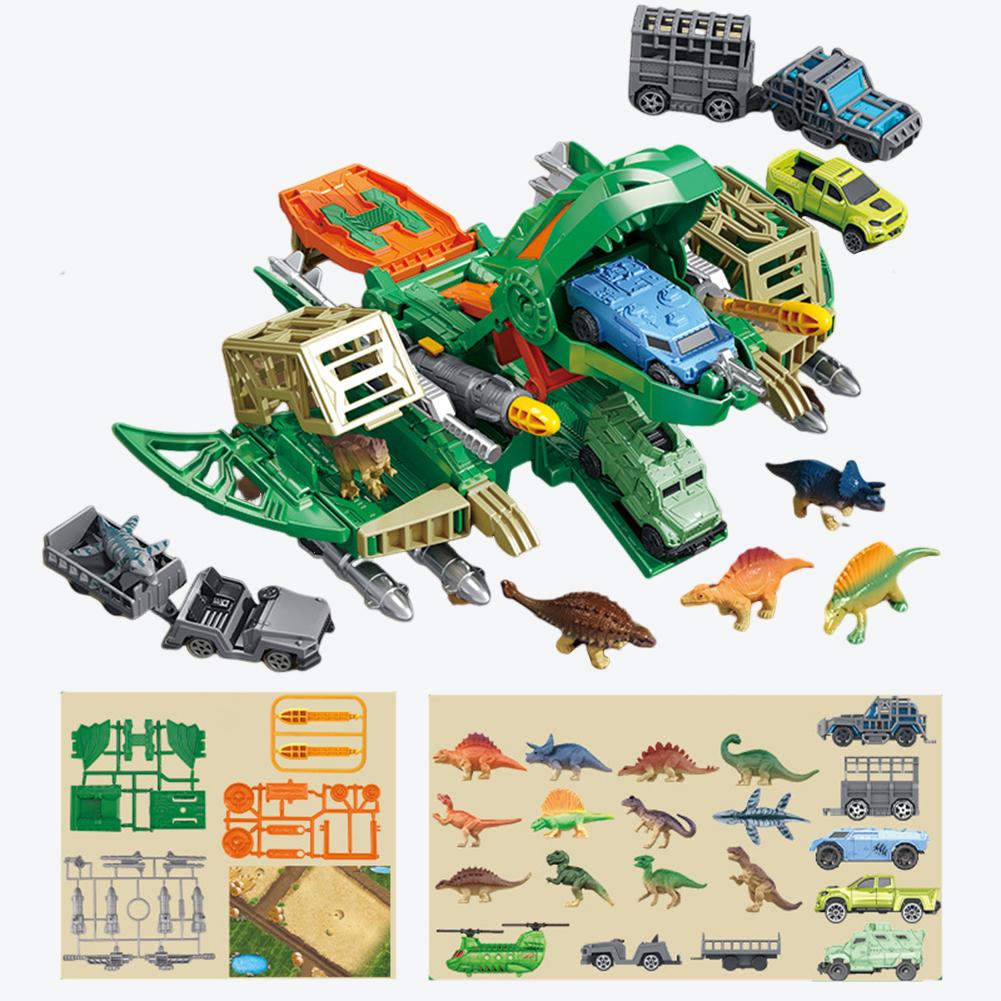 Pterosaur Transforming Aircraft Dinosaur Transformer Toys With 12 Mini Dino Figures & 8 Toy Cars For Kids Birthday Gifts