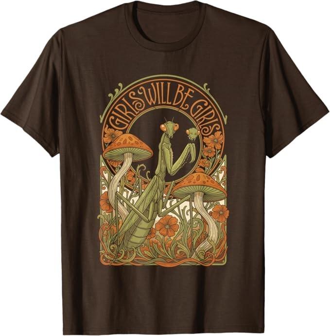 Funny Girls Praying Mantis T-Shirt S разноцветный