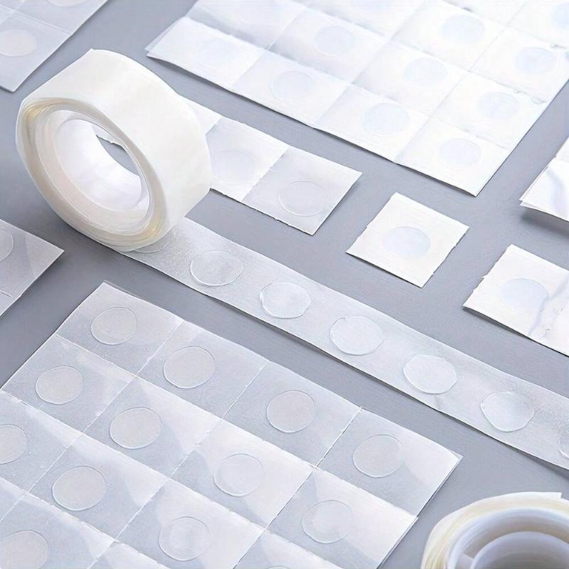 5 шт. Прозрачная клеевая точечная клейкая лента, 100 клеевых точек в рулоне, Подвижная, Двусторонняя клеевая точка, Диаметр 12 мм, Подходит для скрапбукинга 1pcs