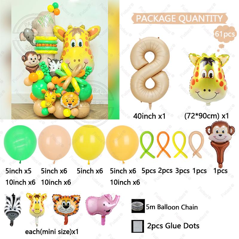 Cartoon Animal Head Foil Balloons Baby Shower Birthday Party Decorations Tiger Lion Monkey Zebra Cow Giraffe Head Helium Balloon