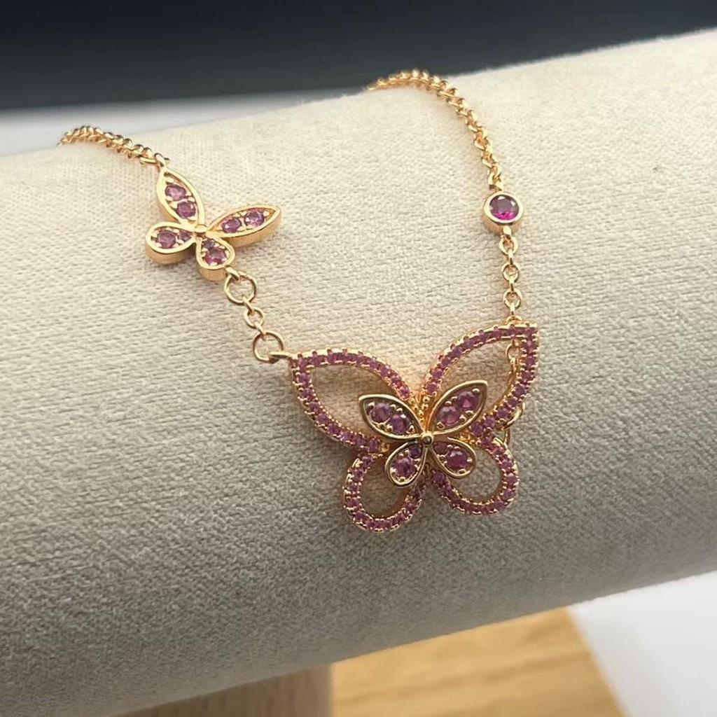 Graff Phantom Double Butterfly Pink Diamond Necklace for Women