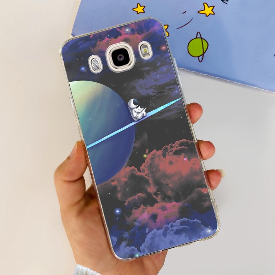 For Samsung Galaxy J5 2016 J7 2016 Phone Case Smiling Astronaut Painting Clear Housing On Samsung J7 2016 J 5 7 Galaxy Bumper