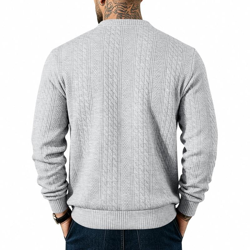 Herren Zopfmuster V-Ausschnitt Cardigan Pullover, Knopfleiste vorne, Zwei aufgesetzte Taschen, Gerippte Bündchen & Saum, Weicher Strick Lässiges Layering Top