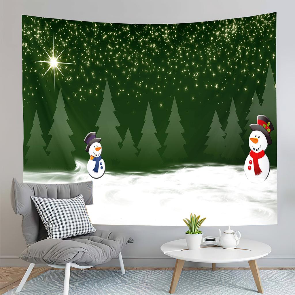 Snowflake Snowfall Tapestry Happy Christmas Tapestry Snowman Tapestry Wall Hanging Tapestries Art Decor Living Room Bedroom Dorm